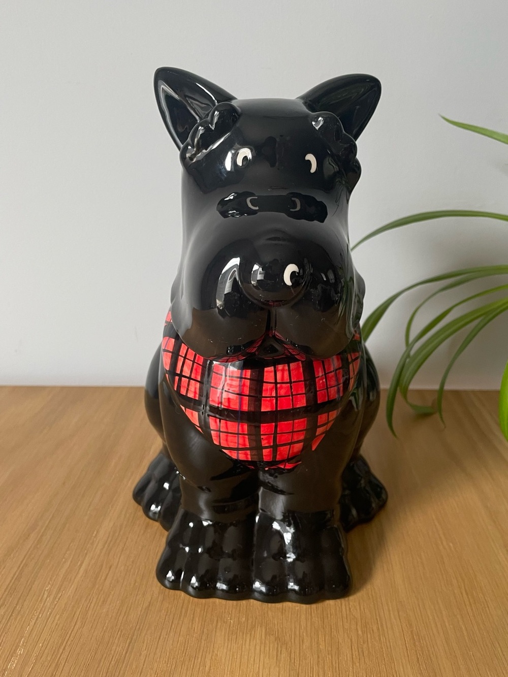 Vintage Ceramic Black Scottish Terrier Scotty Dog Canister Cookie Treat Jar
